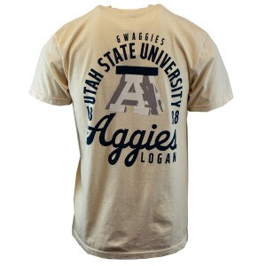 Utah State Aggies block A graphic t-shirt cream